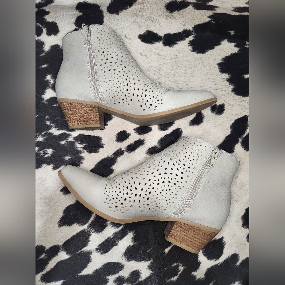 Cato Perforated Ankle Booties